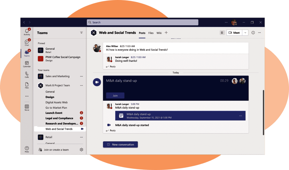 Microsoft Teams Austausch in Chats & Channels