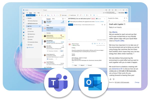 Copilot for Sales Outlook and Teams